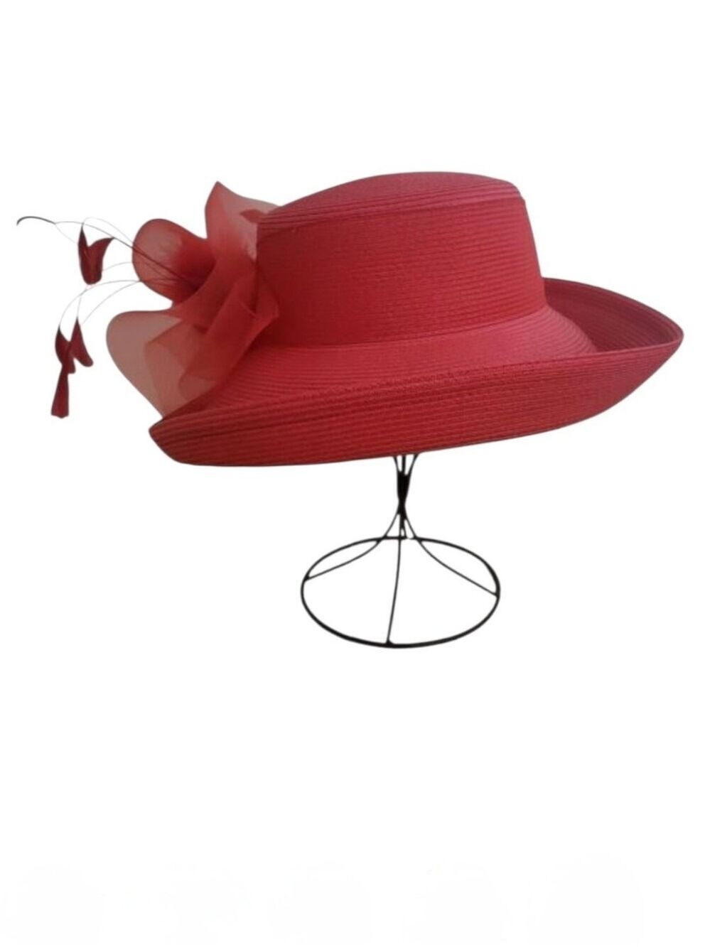 Betmar Red Wide Brim Hat 22 Inch